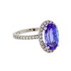 Image 1 : 14KT White Gold 4.91ct Tanzanite and Diamond Ring