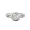 Image 2 : 14KT White Gold EGL 1.02ctw Princess Cut Diamond Engagement Ring