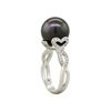 Image 3 : 18KT White Gold Tahitian Pearl and 0.49ctw Diamond Ring