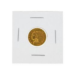 1908 $2 1/2 Indian Head Quarter Eagle Gold Coin AU