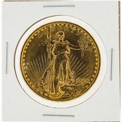 1908 $20 St. Gaudens Double Eagle Gold Coin No Motto