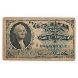 1893 World's Columbian Exposition Chicago Ticket