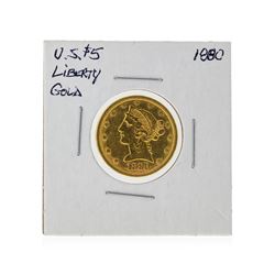 1880 $5 Liberty Head Half Eagle Gold Coin