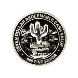 Harrahs Casino Hotel $7 Casino Gaming Token .999 Silver Limited Edition