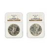 Image 1 : Set of (2) 1986-1987 $1 Silver Eagle Coins NGC Graded MS69