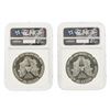 Image 2 : Set of (2) 1986-1987 $1 Silver Eagle Coins NGC Graded MS69