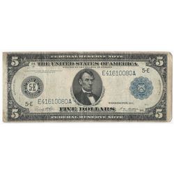 Large 1914 $5 Federal Reserve Note