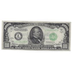 1934A $1000 Federal Reserve Bank Note San Francisco