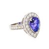 Image 1 : 14KT White Gold 4.02ct Tanzanite and Diamond Ring