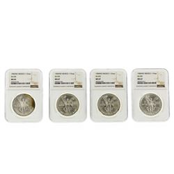 4 Coin Set 1982-1985 Libertad Silver Coin Set NGC Graded
