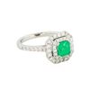 Image 1 : 18KT White Gold 0.63ct Emerald and Diamond Ring