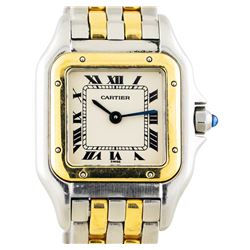 Two-Tone Stainless Steel and Gold Cartier Panthere Watch