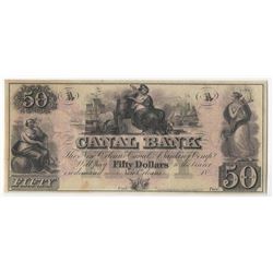 1800s $50 Canal Bank New Orleans Obsolete Bank Note UNC