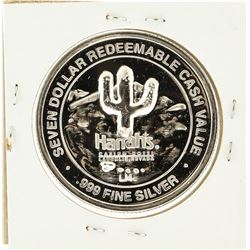 Harrahs Casino Hotel $7 Casino Gaming Token .999 Silver Limited Edition