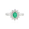 Image 2 : 14KT White Gold 0.40ct Emerald and Diamond Ring