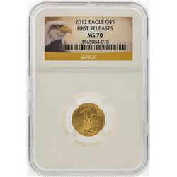 2012 $5 1/10 oz. American Eagle Gold Coin NGC MS70