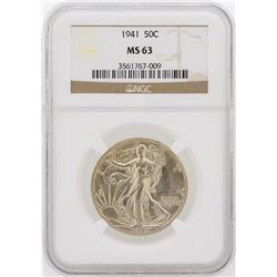 1941 Walking Liberty Half Dollar Silver Coin NGC MS63