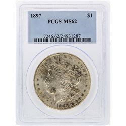 1897 $1 Morgan Silver Dollar PCGS Graded MS62