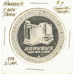 Harveys Resort Hotel $7 Casino Gaming Token .999 Silver Limited Edition