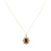 Image 2 : 14KT Yellow Gold 7.56ct Citrine and Diamond Pendant with Chain