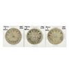 Image 1 : Set of (3) 8 Reales Mexico Silver Coins 1885, 1886, 1889