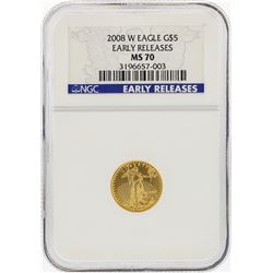 2008-W $5 American Gold Eagle Coin NGC Graded MS70