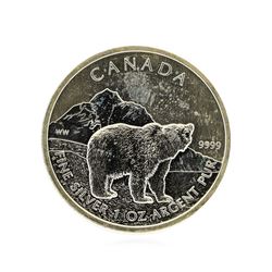 2011 Canada 1oz Silver Wildlife Series Grizzly Coin