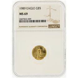 1989 $5 American Gold Eagle Coin NGC Graded MS69