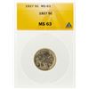 Image 1 : 1927 Buffalo Nickel Coin ANACS Graded MS63