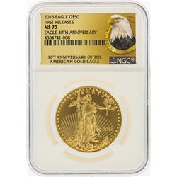2016 $50 American Gold Eagle Coin First Releases NGC MS70