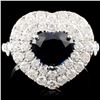 Image 1 : 18K Gold 2.55ct Sapphire & 1.80ctw Diamond Ring