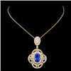 Image 2 : 18K Gold 2.48ct Tanzanite & 1.82ctw Diamond Pendan