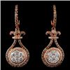 Image 1 : 14K Rose Gold 1.81ctw Fancy Color Diamond Earrings