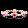 Image 1 : 18K Rose Gold 6.69ct Ruby & 4.26ctw Diamond Bracel