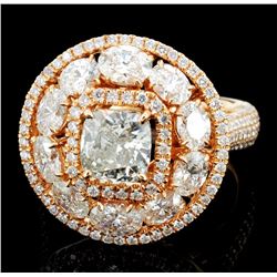 18K Rose Gold  3.49ctw Diamond Ring