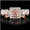 Image 1 : 18K Rose Gold 0.95ctw Fancy Color Diamond Ring