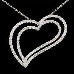 14K White Gold 1.52ct Diamond Pendant