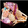 Image 2 : 18K Rose Gold 18.73ct Kunzite & 0.52ctw  Diamond R