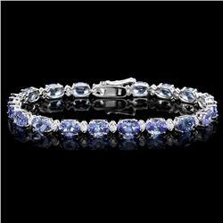 `14k Gold 14ct Tanzanite 0.90ct Diamond Bracelet