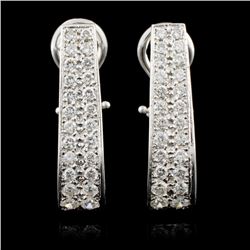 14K White Gold 2.44ctw Diamond Earrings