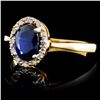 Image 2 : 14K Yellow Gold 1.00ct Sapphire & 0.05ct Diamond R