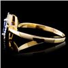 Image 3 : 14K Yellow Gold 1.00ct Sapphire & 0.05ct Diamond R