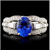 Image 1 : 14K White Gold 2.00ct Tanzanite & 1.35ct Diamond R
