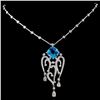 Image 1 : 14K White Gold 6.44ct Topaz & 1.78ctw Diamond Neck