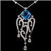 Image 2 : 14K White Gold 6.44ct Topaz & 1.78ctw Diamond Neck