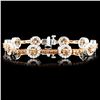 Image 1 : 14K Gold 3.67ctw Fancy Color Diamond Bracelet