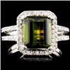 Image 1 : 14K Gold 3.41ct Tourmaline & 0.55ctw Diamond Ring