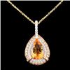 Image 1 : 14K Gold 3.93ct Citrine & 1.63ctw Fancy Color Diam