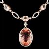 Image 1 : 14K Gold 44.18ctw Morganite & 4.25ctw Diamond Neck