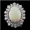 Image 1 : 14K Gold 4.00ct Opal & 1.35ctw Diamond Ring